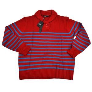 PJ Paul Jones PJ PAUL JONES Mens Shawl Collar Striped Pullover Sweater Casual L